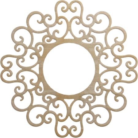 Reims Wood Fretwork Pierced Ceiling Medallion, Birch, 24OD X 9 1/8ID X 3/8T